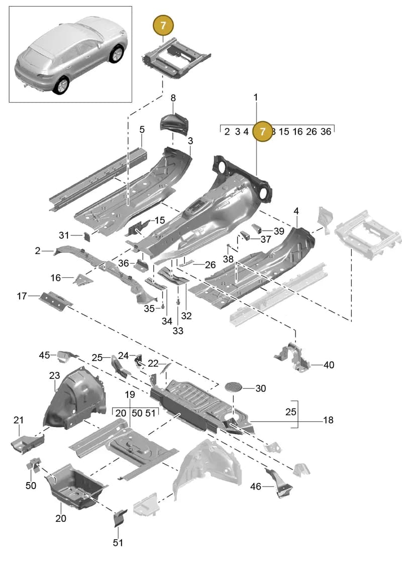 95B803379YGRV — Porsche Macan (2013-2018) diagram p44801020, position 7