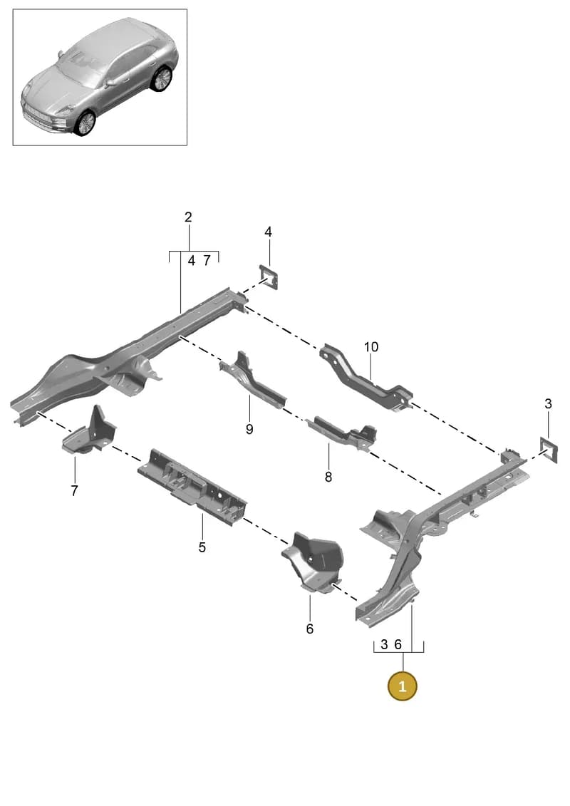 95B803401CYGRV — Porsche Macan R4 TFSI (2018-) diagram p52801300, position 1