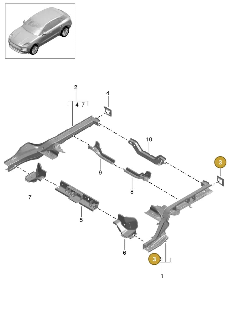 95B803499YGRV — Porsche Macan R4 TFSI (2018-) diagram p52801300, position 3