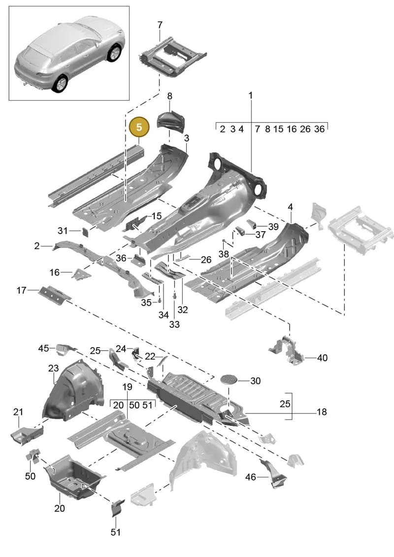 95B803535YGRV — Porsche Macan (2013-2018) diagram p44801020, position 5