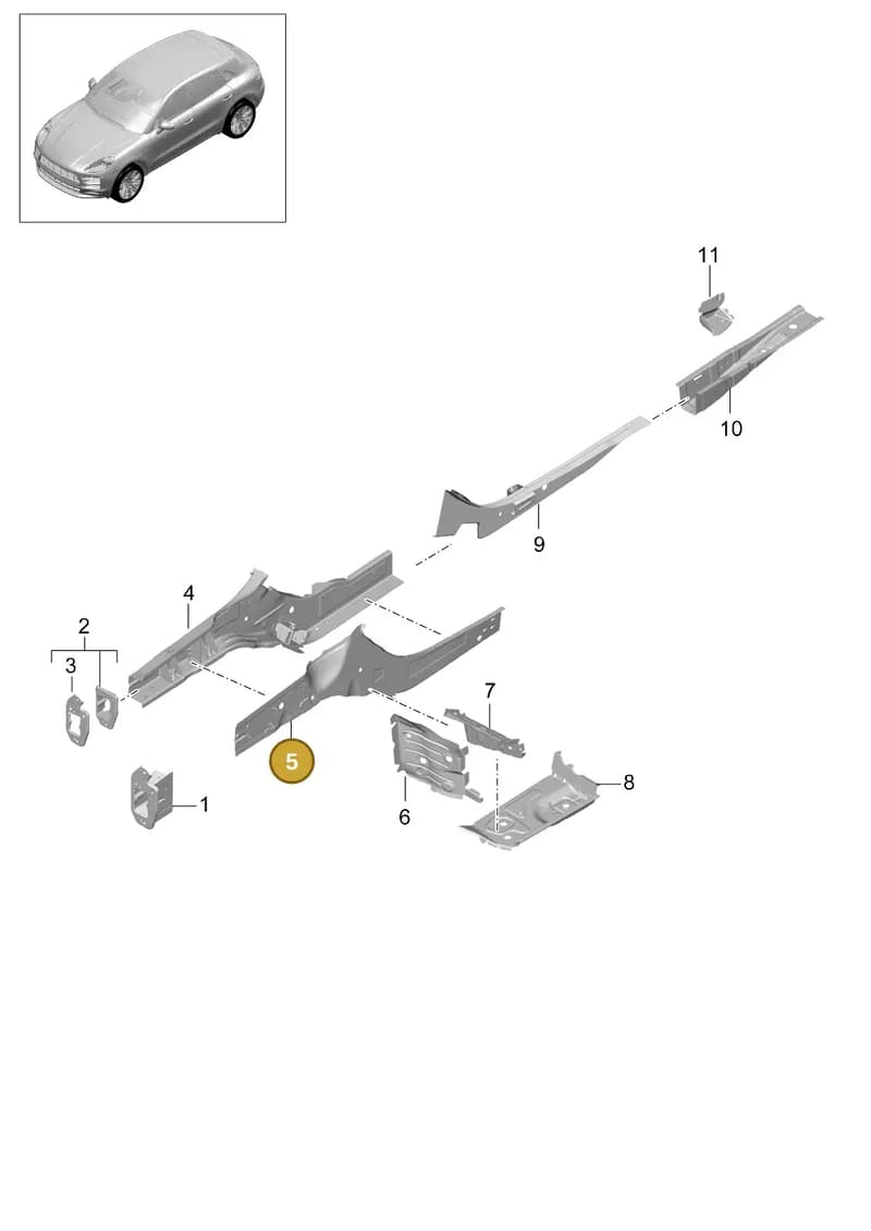 95B803718YGRV — Porsche Macan R4 TFSI (2018-) diagram p52801100, position 5