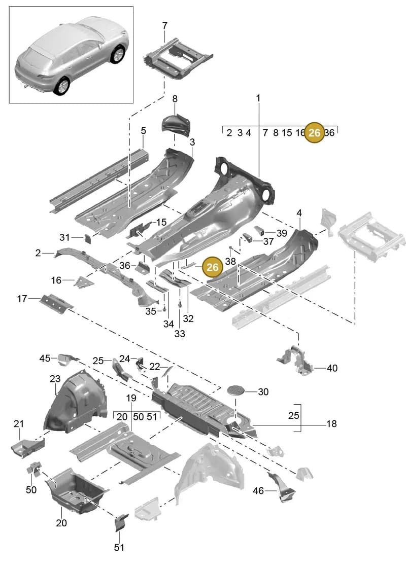 95B803812YGRV — Porsche Macan (2013-2018) diagram p44801020, position 26
