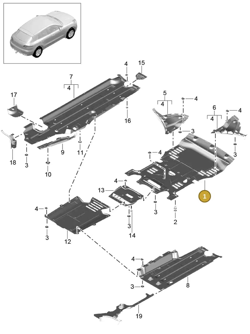 95B804161 — Porsche Macan (2013-2018) diagram p44801070, position 1