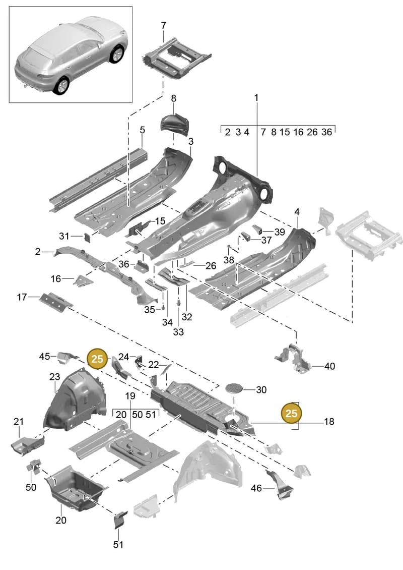 95B804483YGRV — Porsche Macan (2013-2018) diagram p44801020, position 25