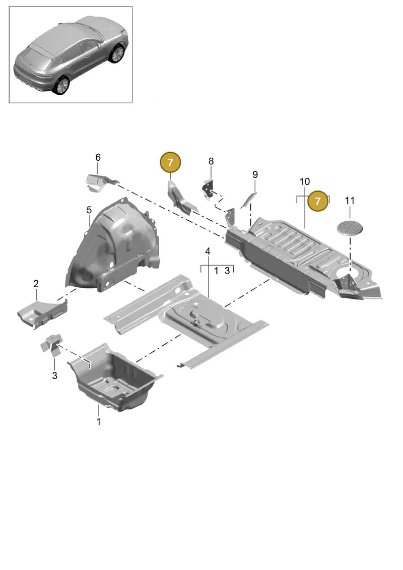 95B804483YGRV — Porsche Macan R4 TFSI (2018-) diagram p52801220, position 7