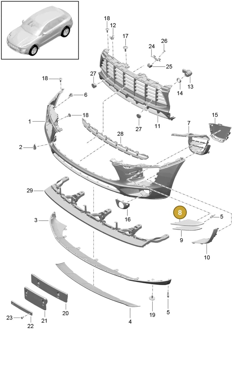 95B805241 — Porsche Macan (2013-2018) diagram p44802000, position 8