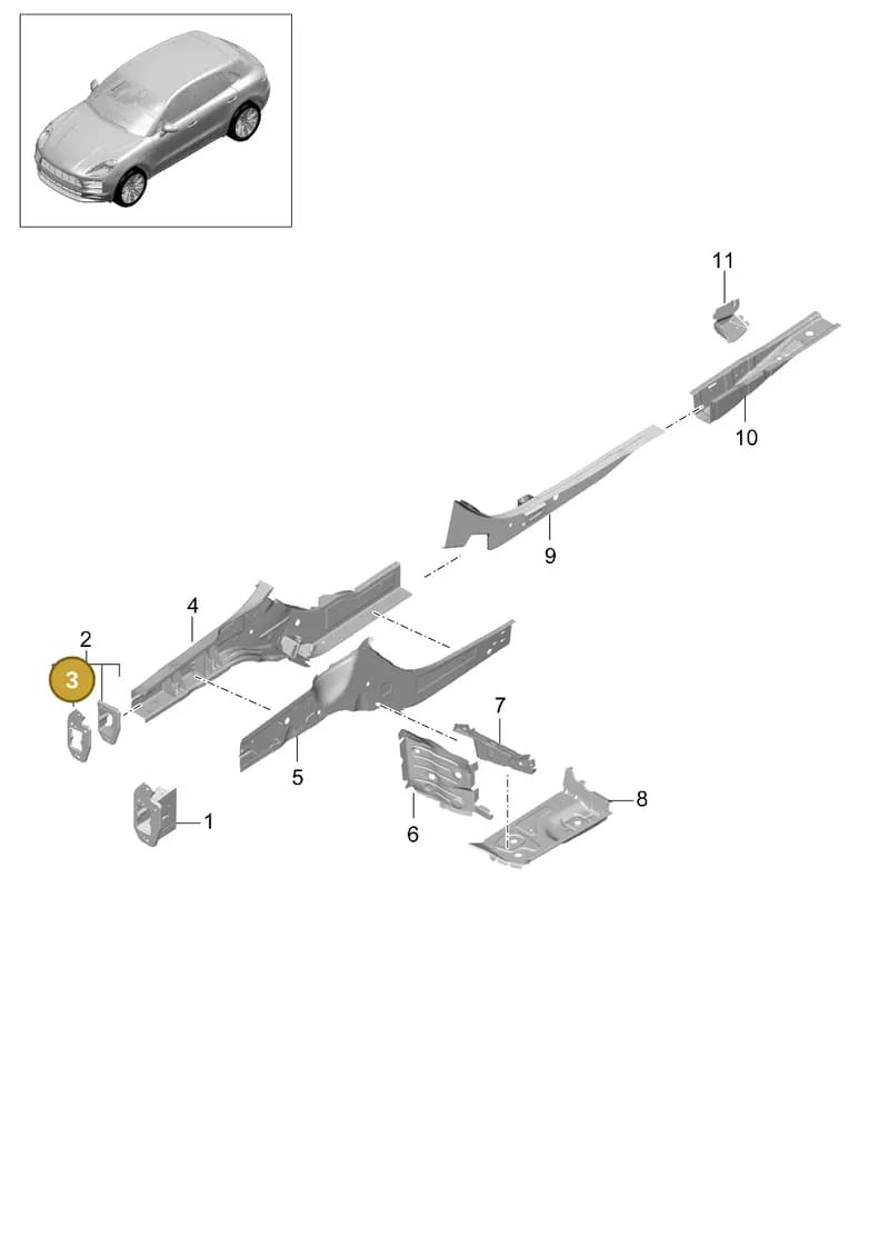 95B805765YGRV — Porsche Macan R4 TFSI (2018-) diagram p52801100, position 3