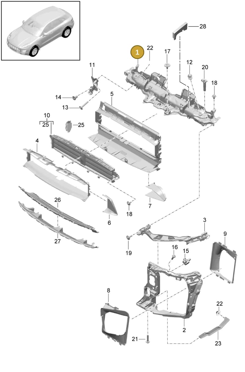95B805931G — Porsche Macan (2013-2018) diagram p44802010, position 1