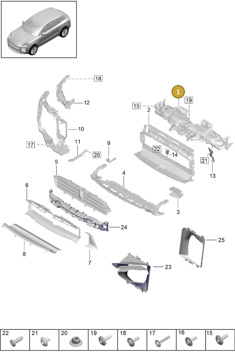 95B805931G — Porsche Macan (2018-2022) diagram p52802210, position 1
