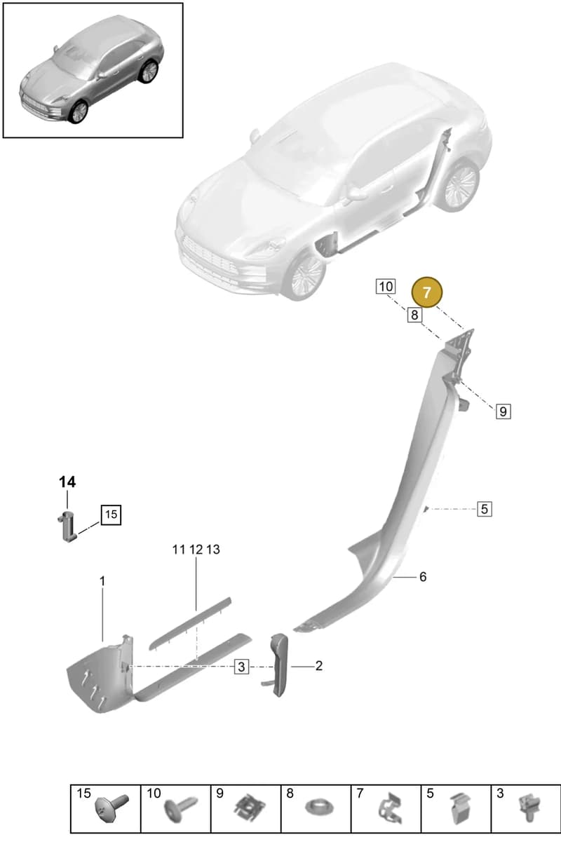 95B806583B1E0 — Porsche Macan R4 TFSI (2018-) diagram p52000191, position 7