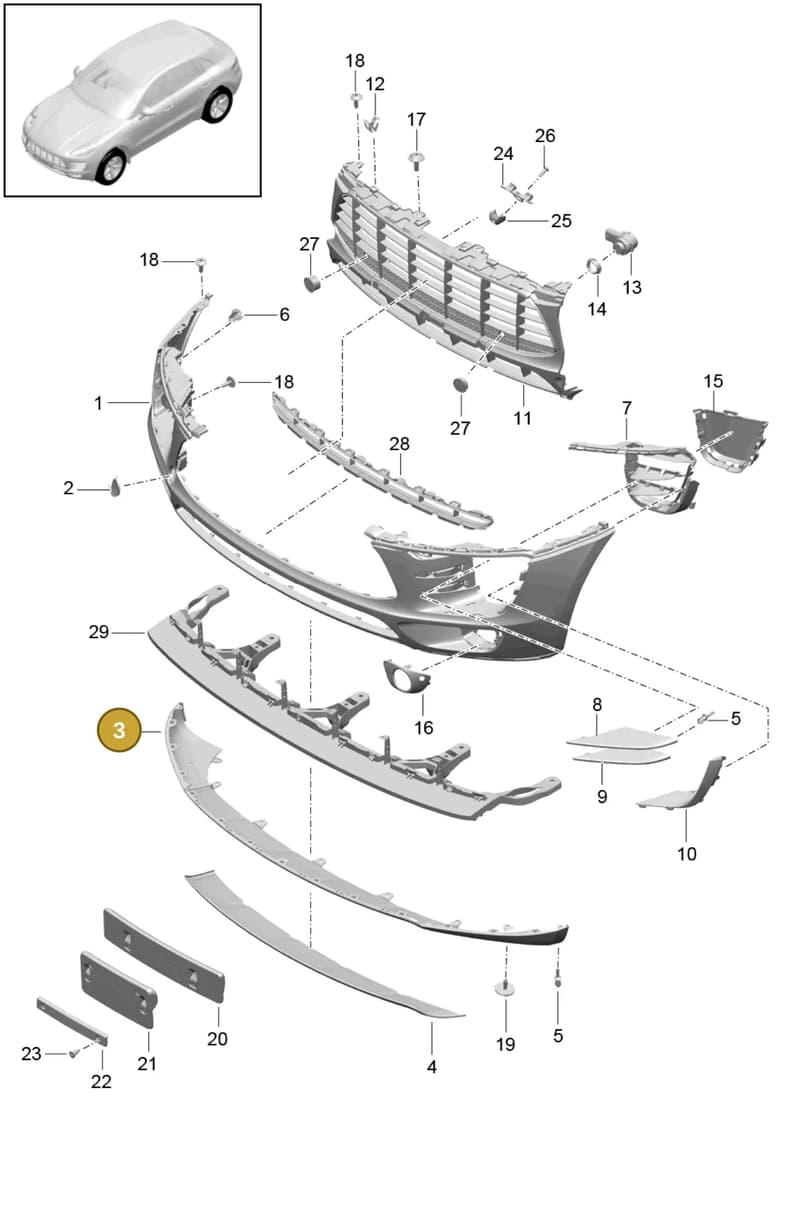 95B807061DG2X — Porsche Macan (2013-2018) diagram p44802000, position 3