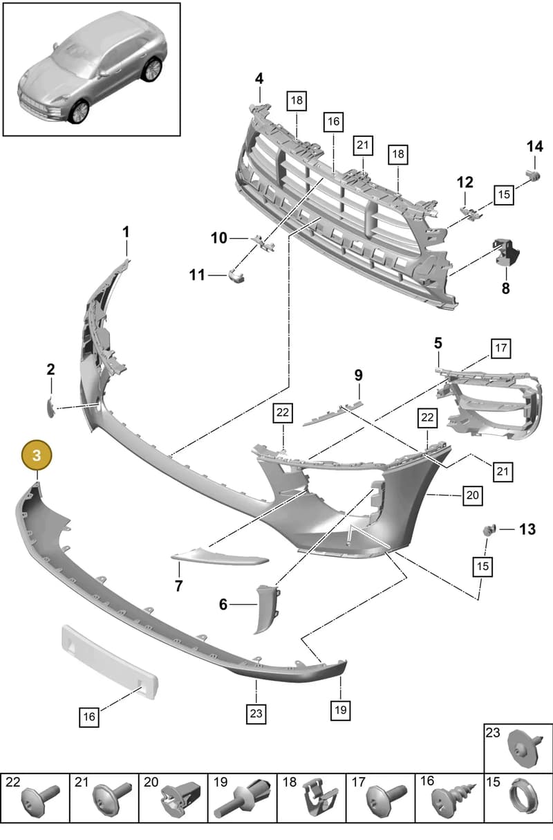 95B807061JG2X — Porsche Macan (2018-2022) diagram p52802040, position 3