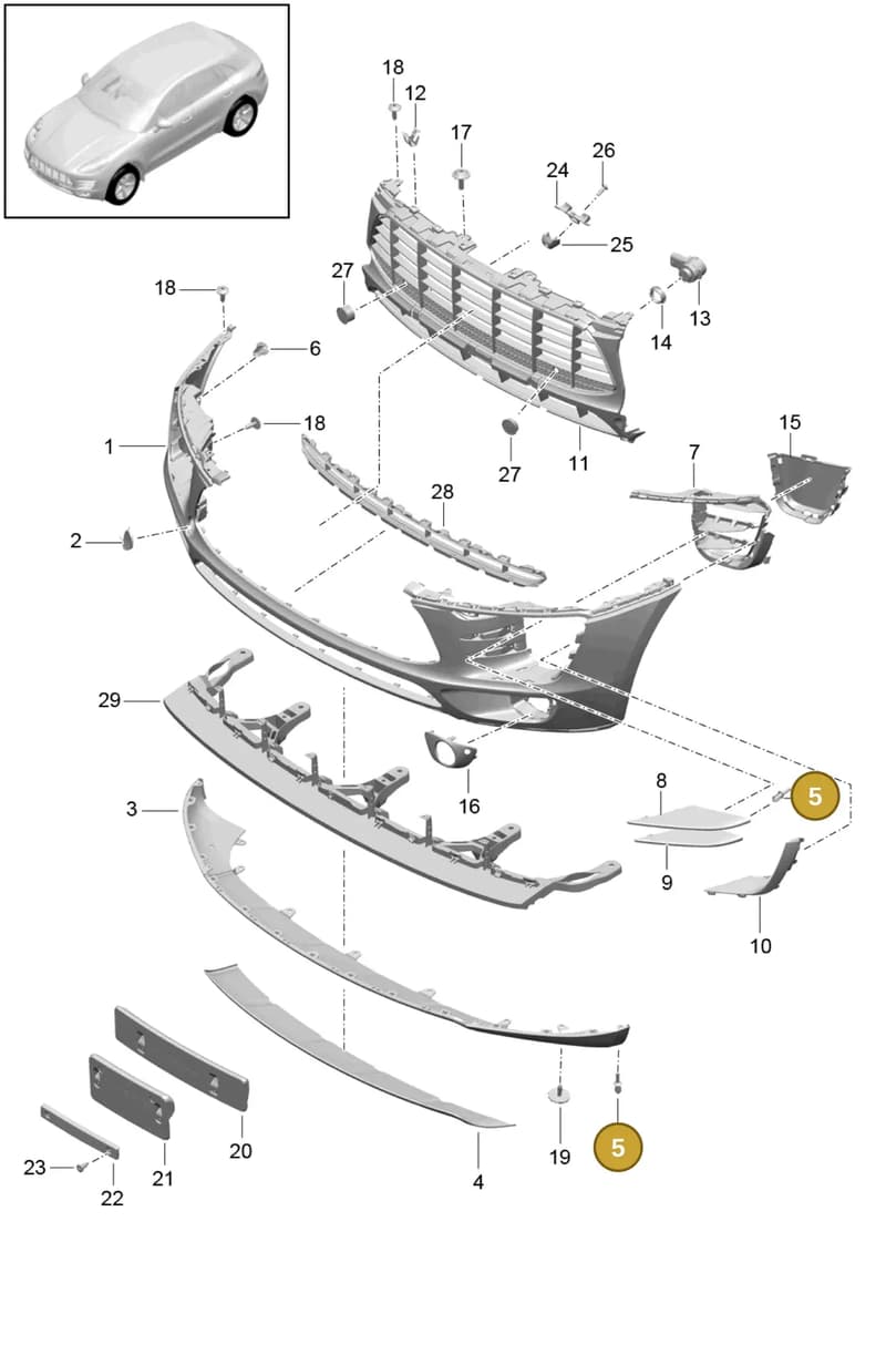 95B807110AAWH — Porsche Macan (2013-2018) diagram p44802000, position 5