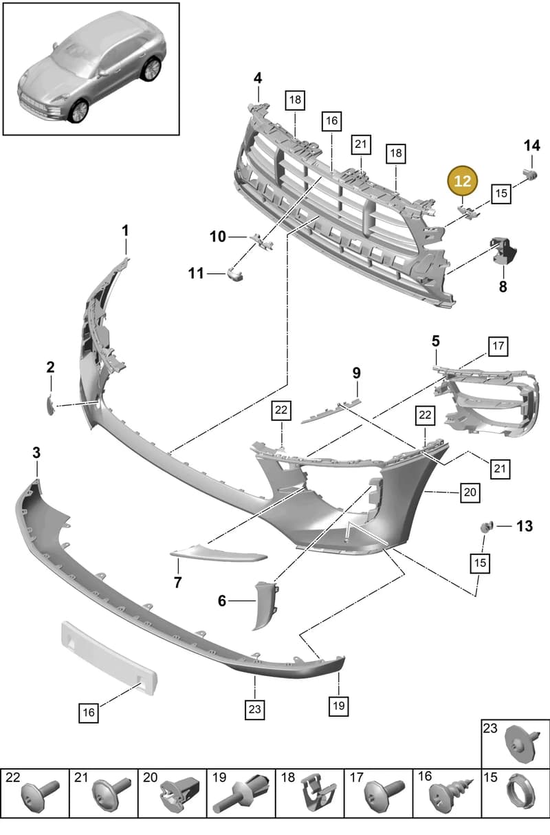 95B807132E — Porsche Macan (2018-2022) diagram p52802040, position 12