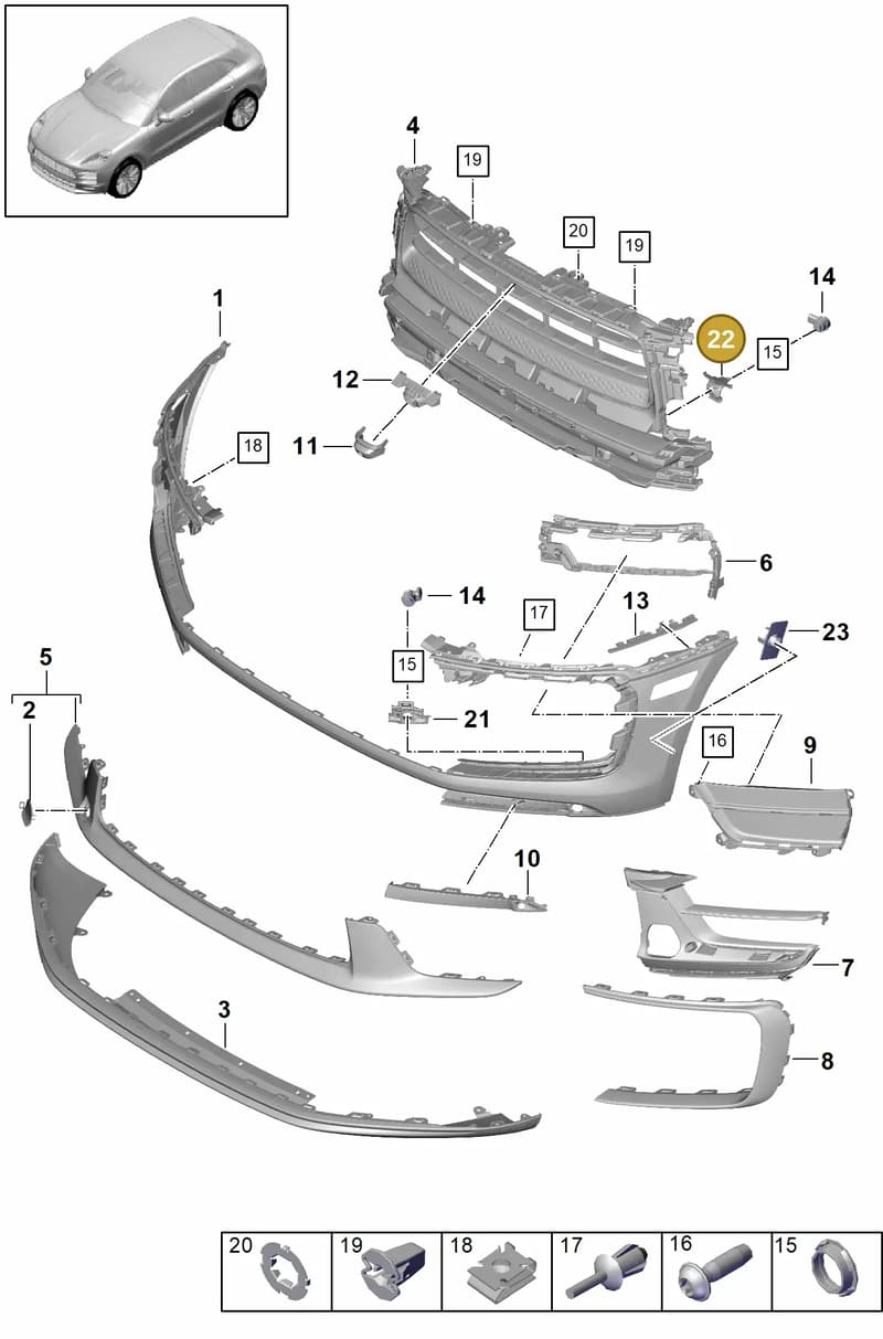 95B807132F — Porsche Macan (2018-2022) diagram p52802060, position 22