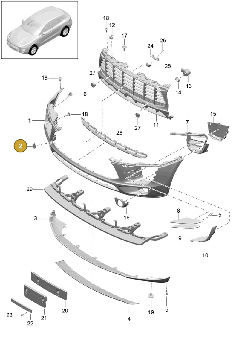 95B807156AG2X — Porsche Macan (2013-2018) diagram p44802000, position 2