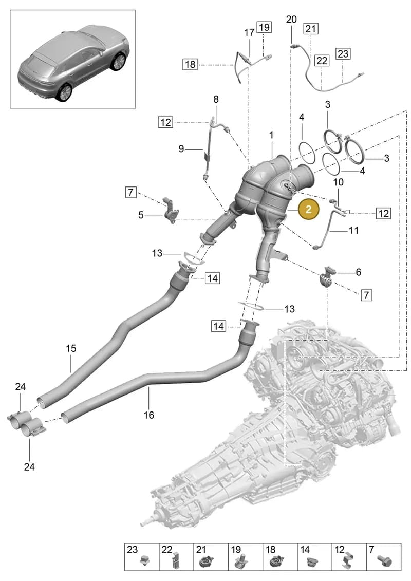 95B807156EG2X — Porsche Macan (2018-2022) diagram p52000130, position 2