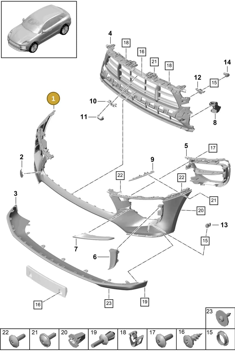 95B807217AAG2X — Porsche Macan (2018-2022) diagram p52802040, position 1