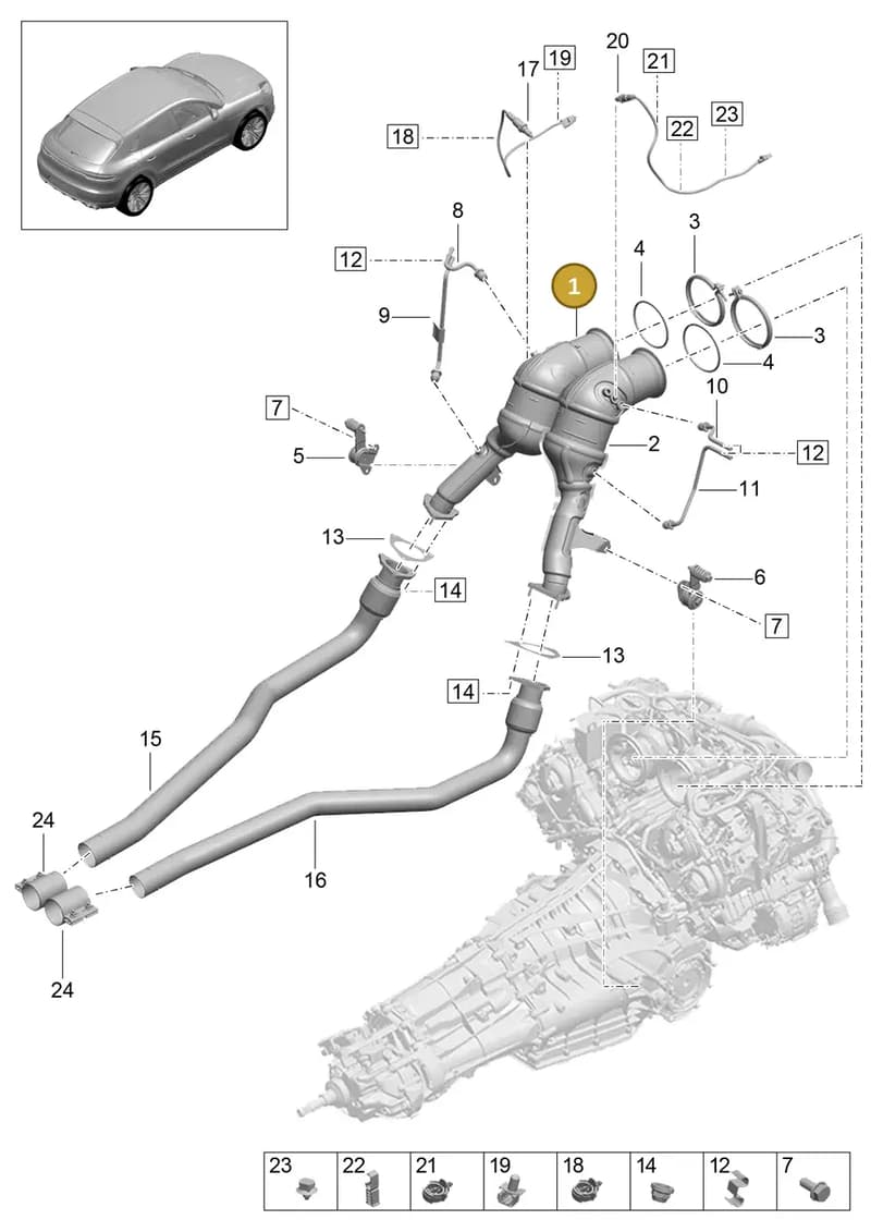 95B807217PG2X — Porsche Macan (2018-2022) diagram p52000130, position 1
