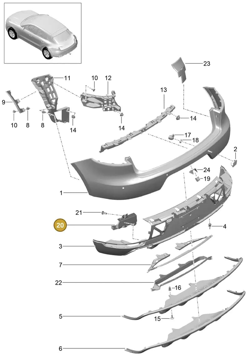 95B807276 — Porsche Macan (2013-2018) diagram p44802020, position 20