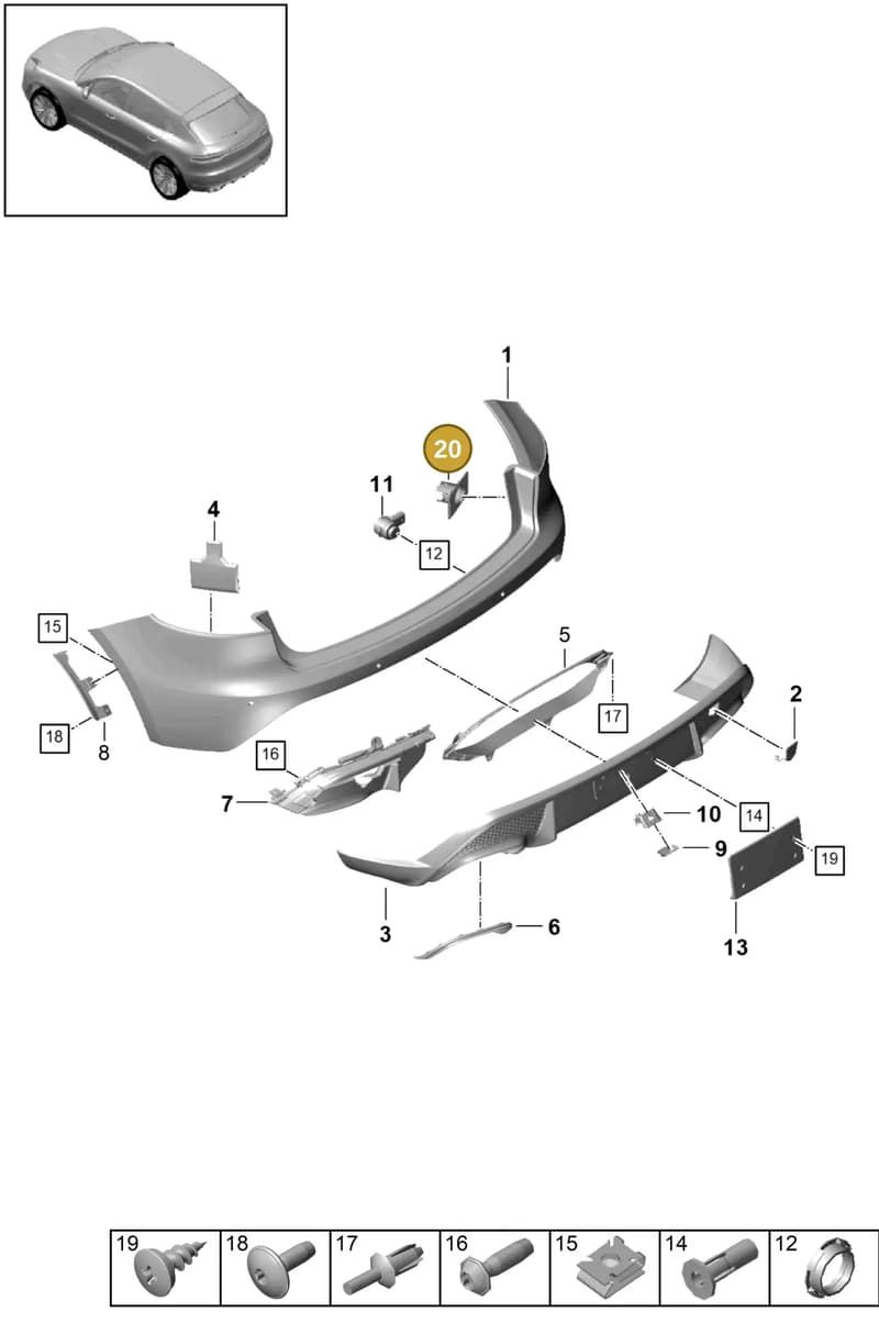 95B807347 — Porsche Macan (2018-2022) diagram p52802550, position 20