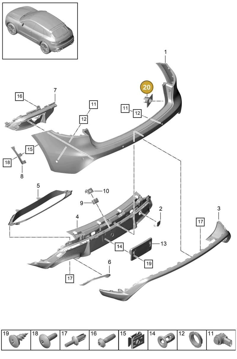 95B807348 — Porsche Macan (2018-2022) diagram p52802560, position 20