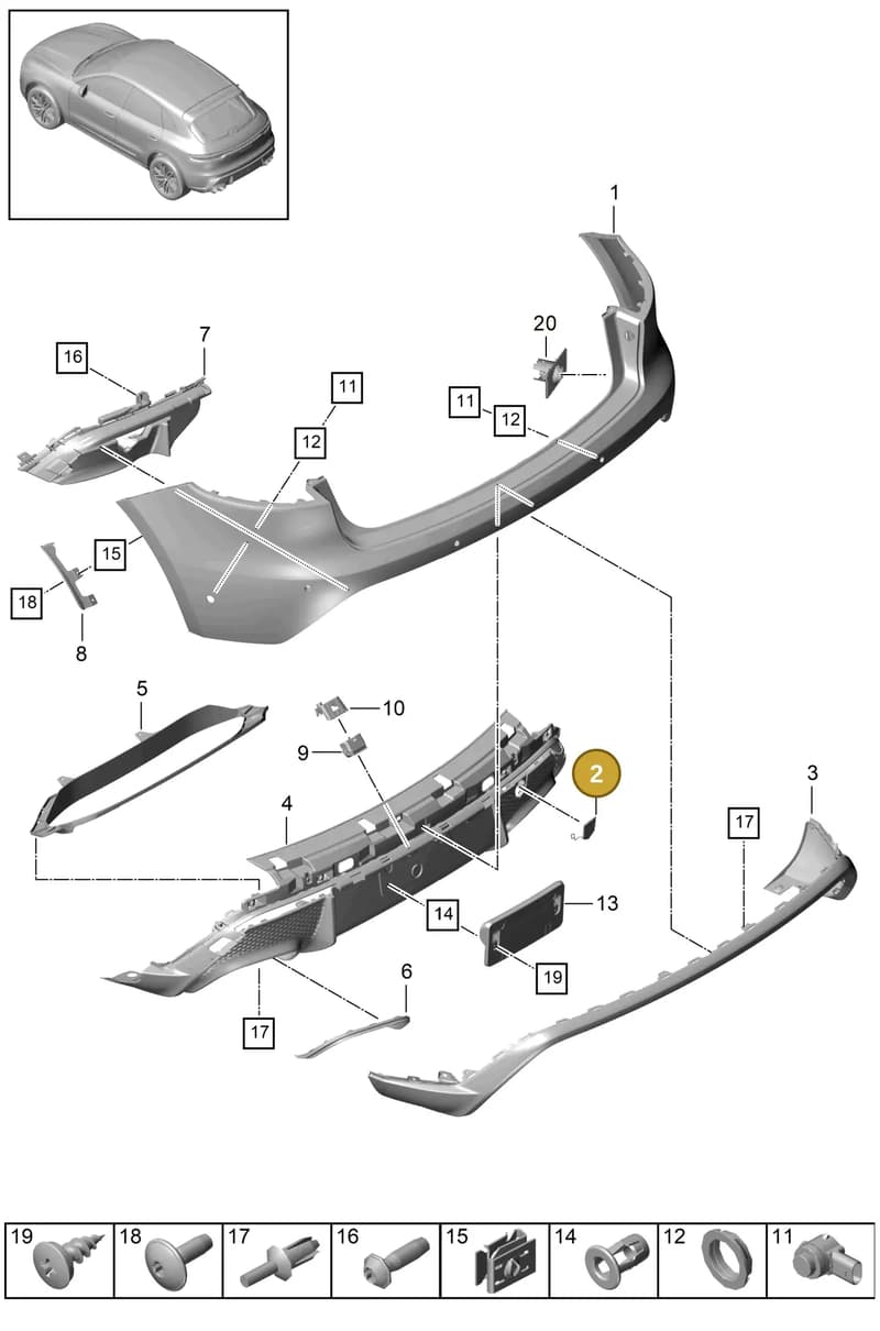 95B807500BOK1 — Porsche Macan (2018-2022) diagram p52802560, position 2