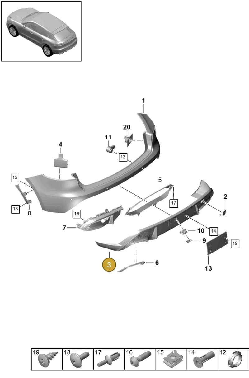 95B807521BFOK1 — Porsche Macan (2018-2022) diagram p52802550, position 3