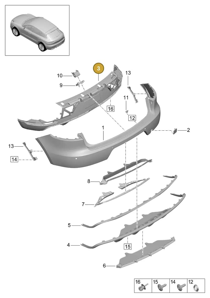95B807521BNG2X — Porsche Macan (2018-2022) diagram p52802510, position 3