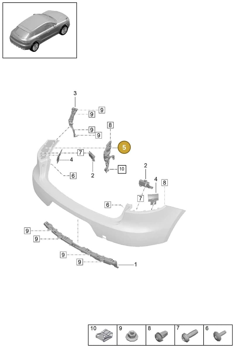 95B807572D — Porsche Macan (2018-2022) diagram p52802710, position 5