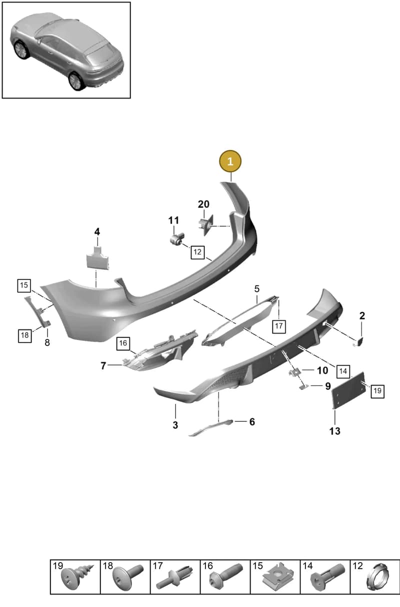 95B807650AA — Porsche Macan (2018-2022) diagram p52802550, position 1