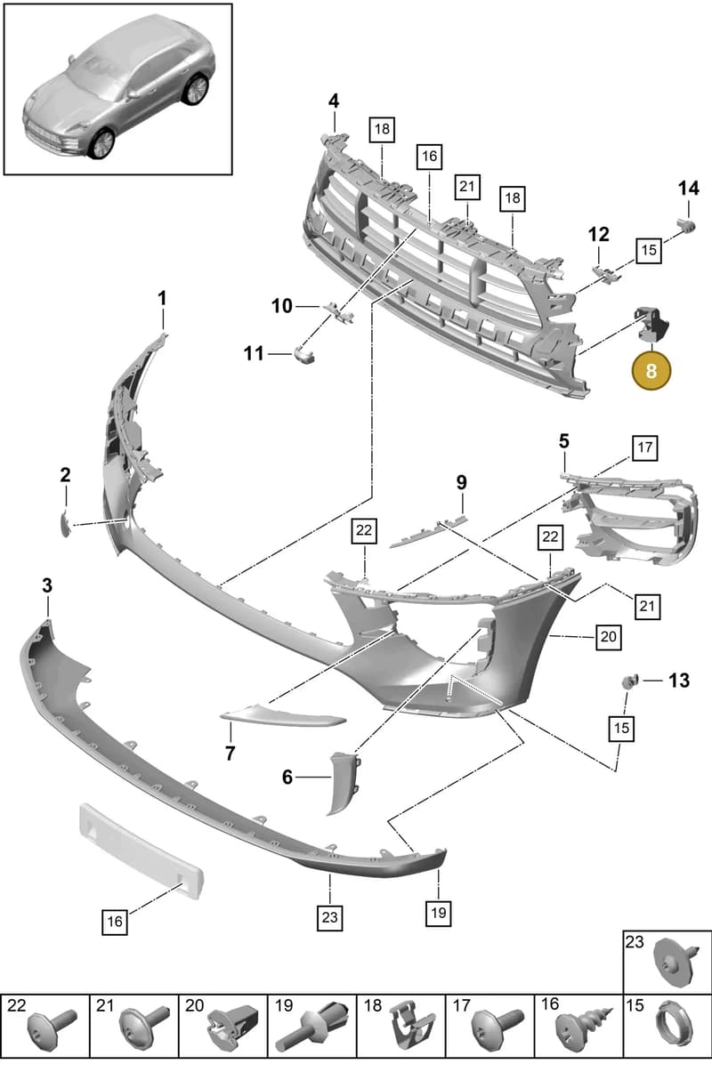 95B807661 — Porsche Macan (2018-2022) diagram p52802040, position 8