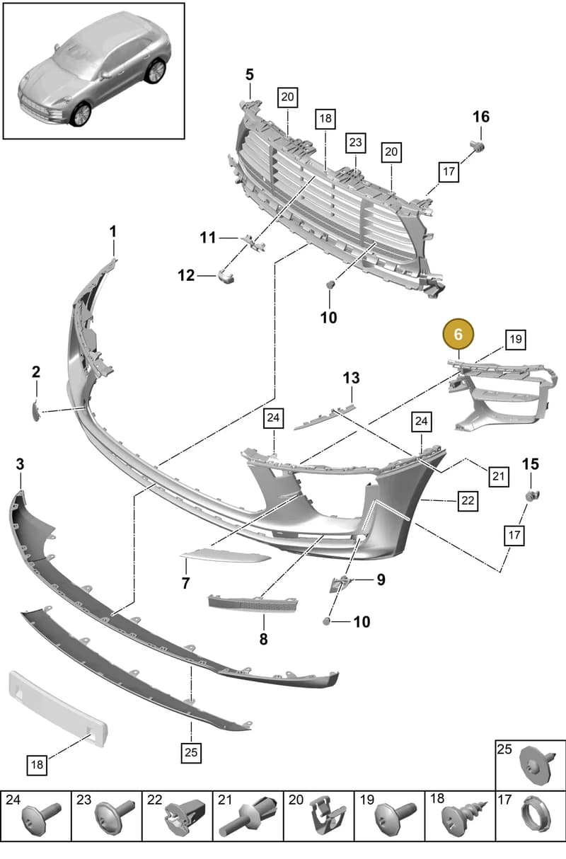 95B807682D1E0 — Porsche Macan (2018-2022) diagram p52802030, position 6