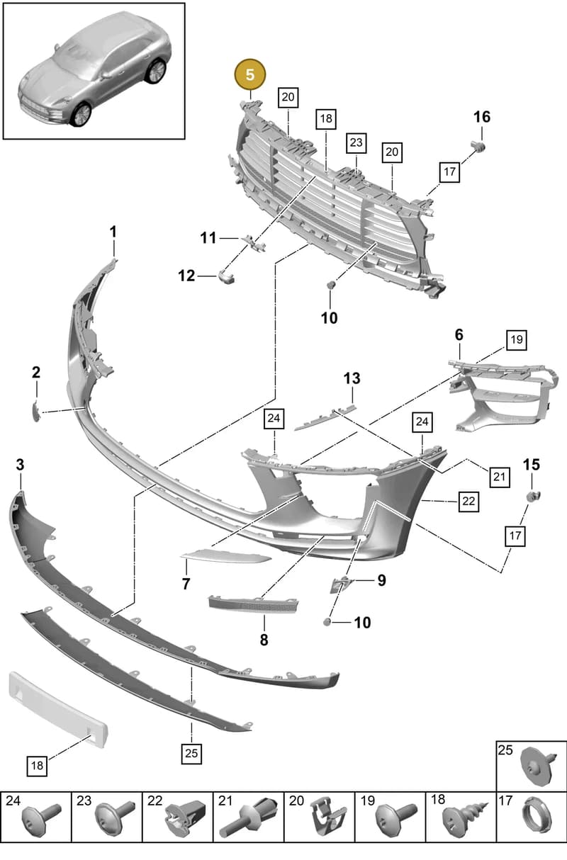 95B807683BP1E0 — Porsche Macan (2018-2022) diagram p52802030, position 5