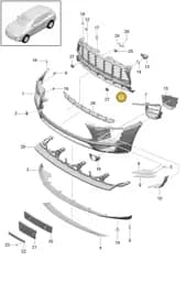 95B807795DOK1 Porsche Cover for Fog Lamp (Matt Black OK1)