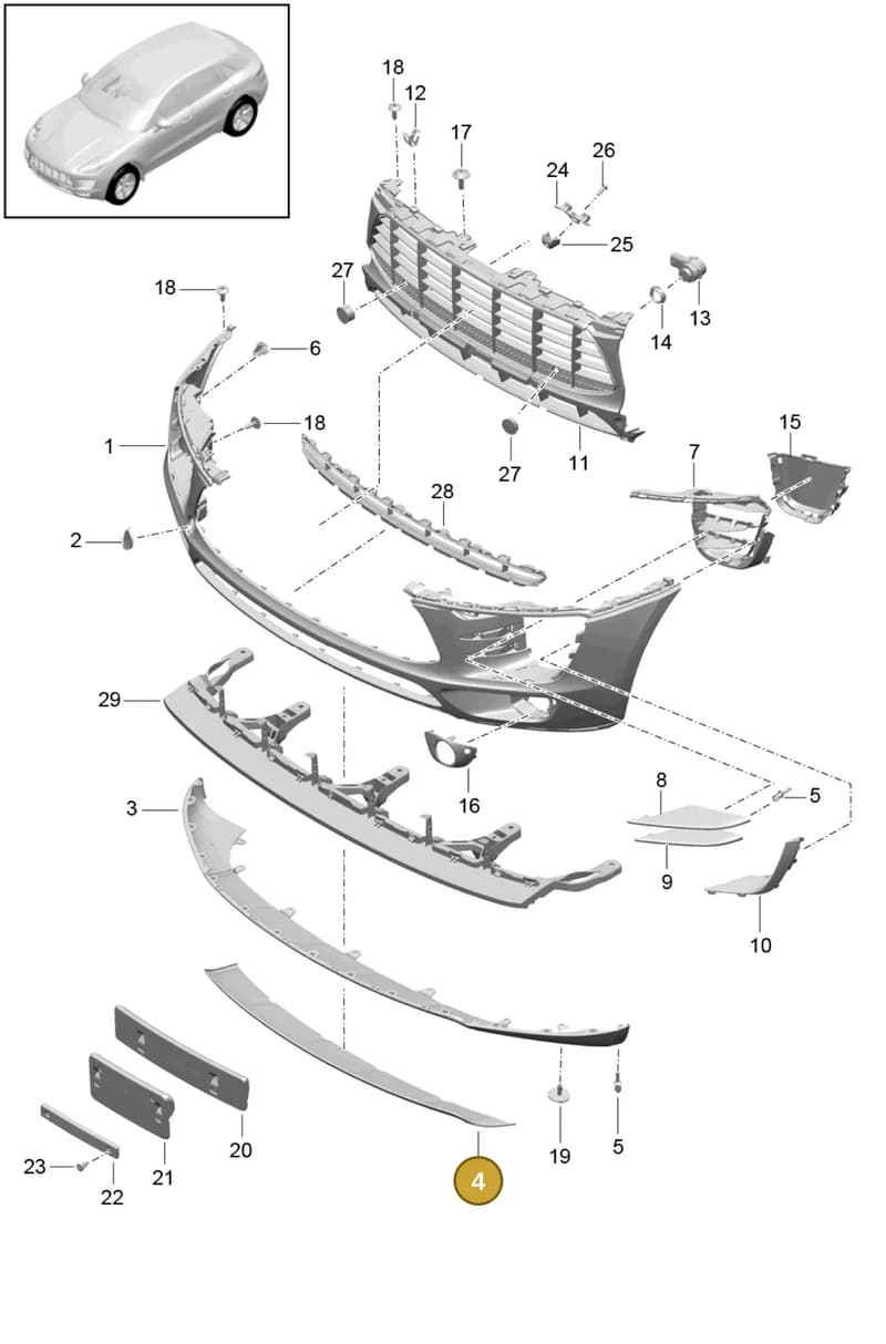 95B807833A6M7 — Porsche Macan (2013-2018) diagram p44802000, position 4