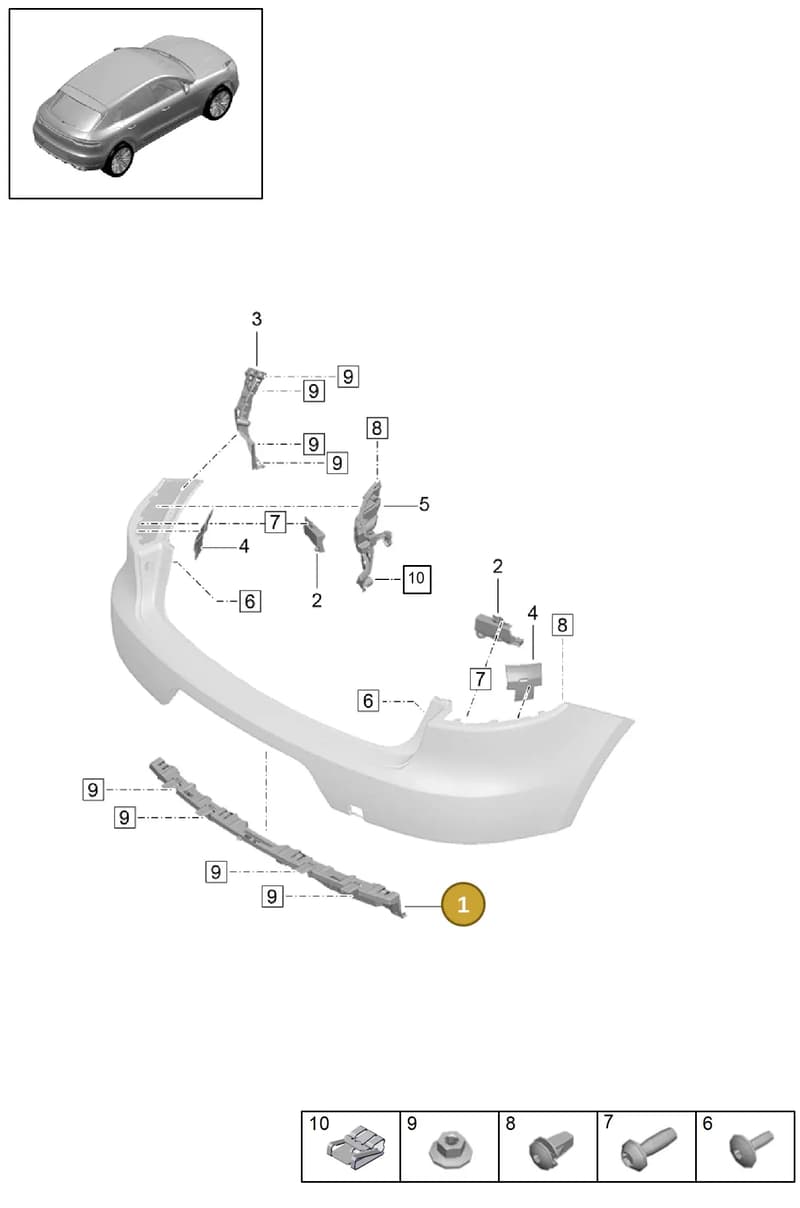 95B807863B — Porsche Macan (2018-2022) diagram p52802710, position 1