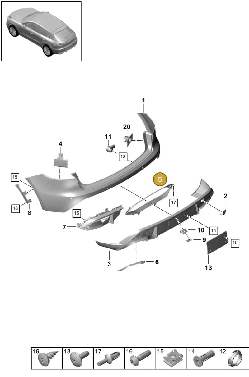 95B807883A — Porsche Macan (2018-2022) diagram p52802550, position 5