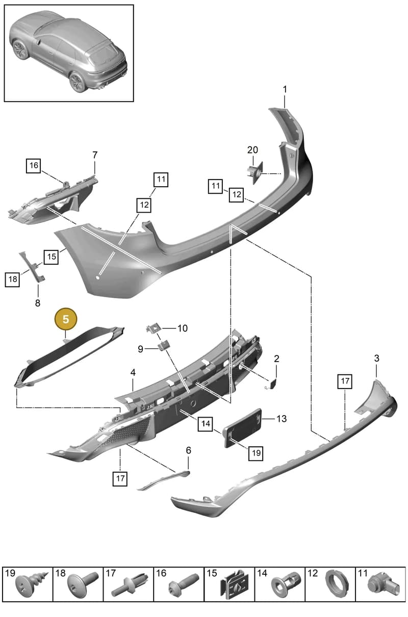 95B807883B — Porsche Macan (2018-2022) diagram p52802560, position 5