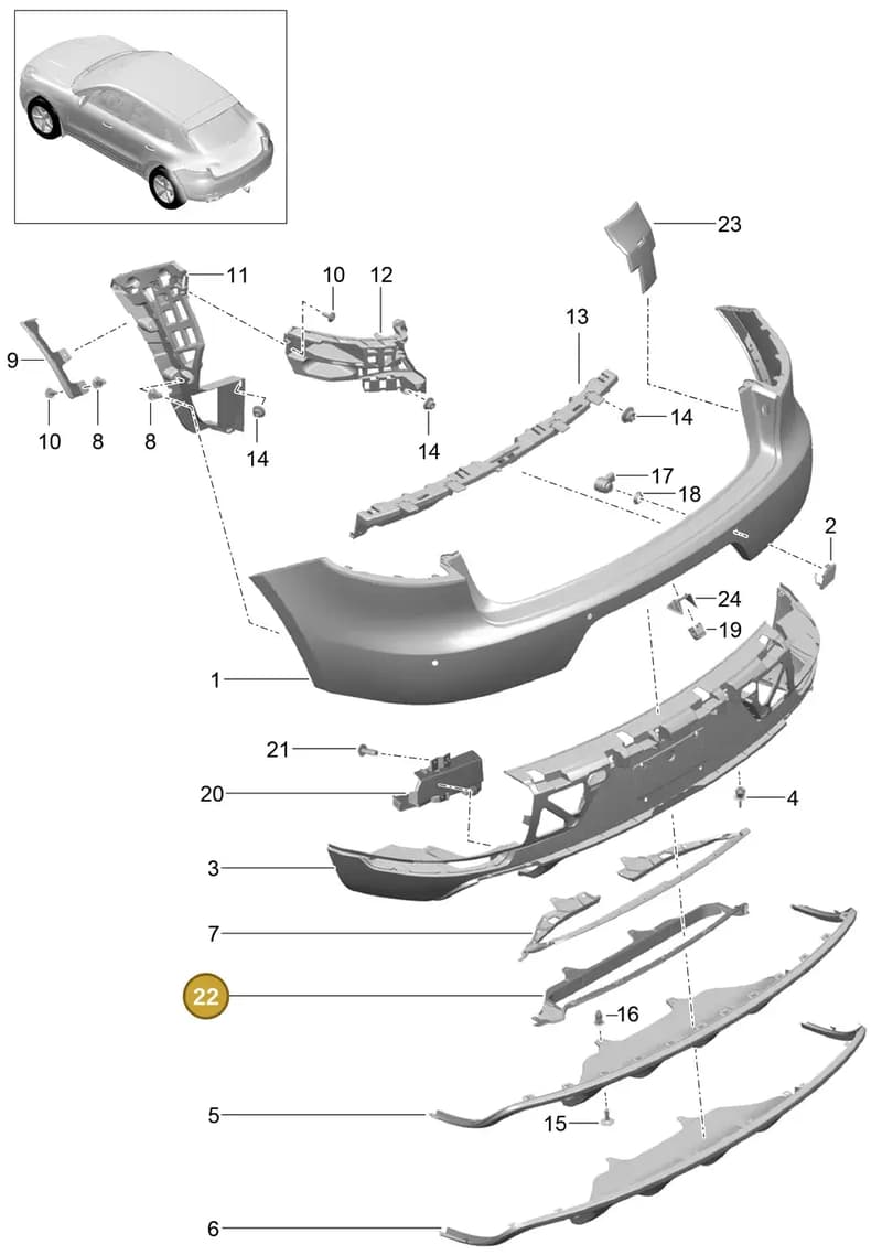 95B8079251E0 — Porsche Macan (2013-2018) diagram p44802020, position 22