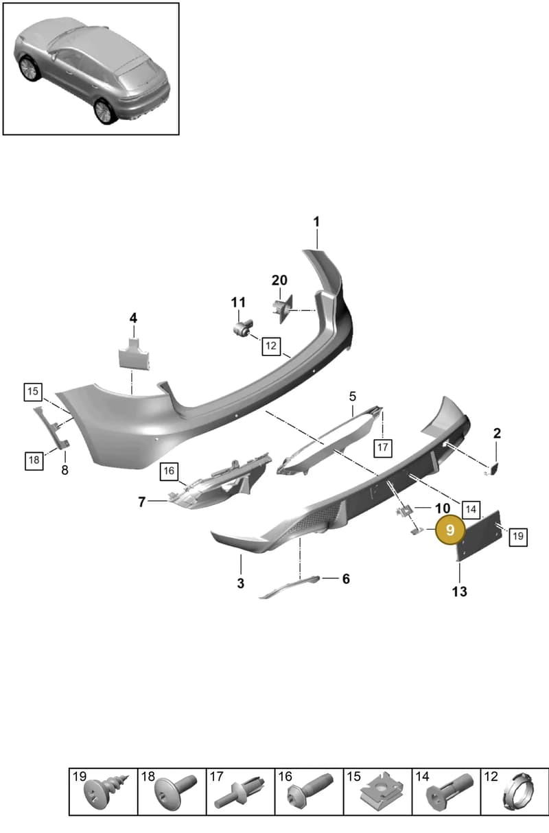 95B807997EOK1 — Porsche Macan (2018-2022) diagram p52802550, position 9