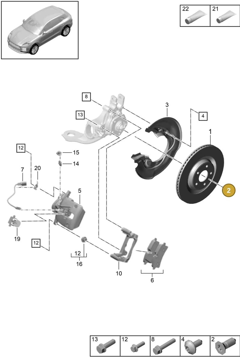 95B809674AYGRV — Porsche Macan R4 TFSI (2018-) diagram p52000160, position 2