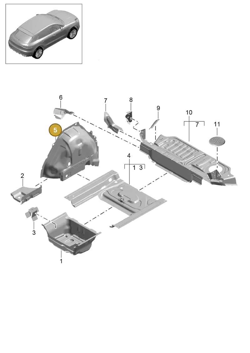 95B810363YGRV — Porsche Macan R4 TFSI (2018-) diagram p52801220, position 5