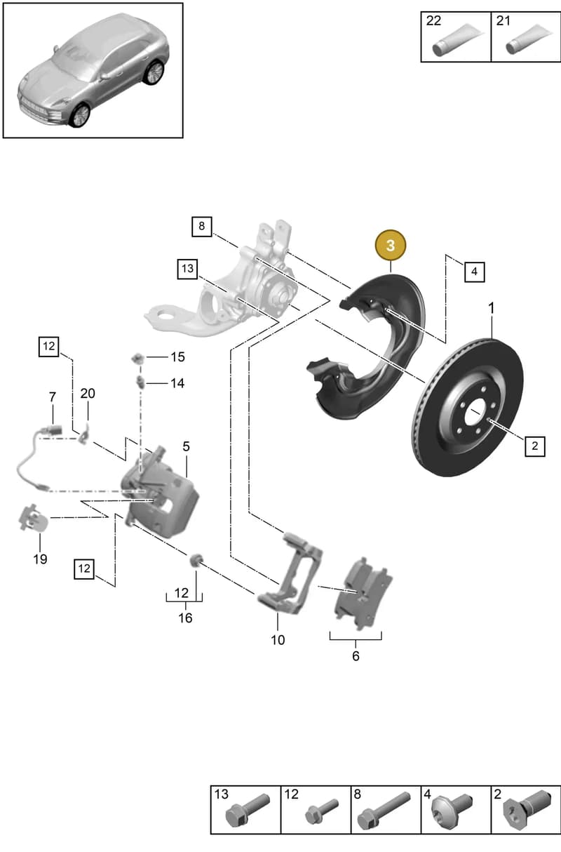 95B810971G — Porsche Macan (2018-2022) diagram p52000160, position 3