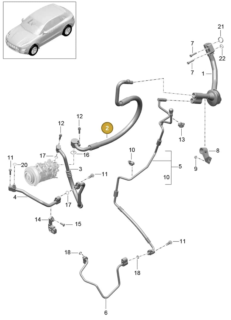 95B816743F — Porsche Macan (2013-2018) diagram p44813070, position 2