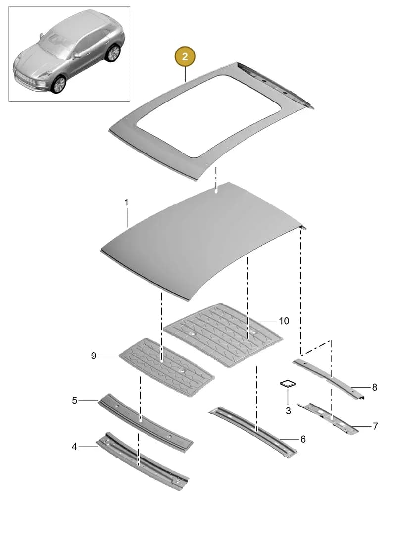 95B817021DYGRV — Porsche Macan (2018-2022) diagram p52801450, position 2