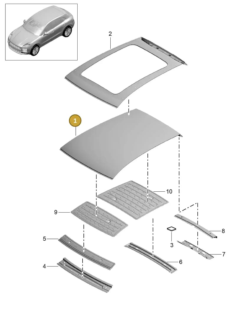 95B817101LYGRV — Porsche Macan (2018-2022) diagram p52801450, position 1