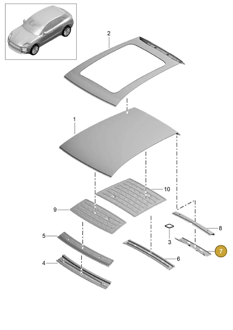 95B817163YGRV — Porsche Macan R4 TFSI (2018-) diagram p52801450, position 7