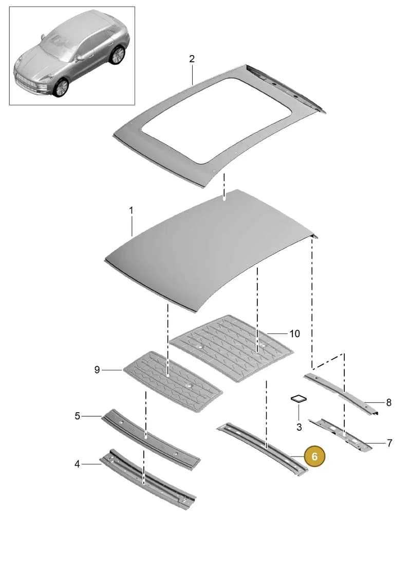 95B817465AYGRV — Porsche Macan R4 TFSI (2018-) diagram p52801450, position 6