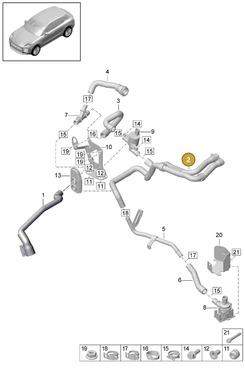 95B819198L — Porsche Macan (2018-2022) diagram p52813100, position 2